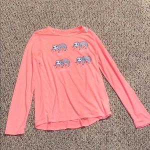 long sleeve graphic tee size youth XL 14/16 pink